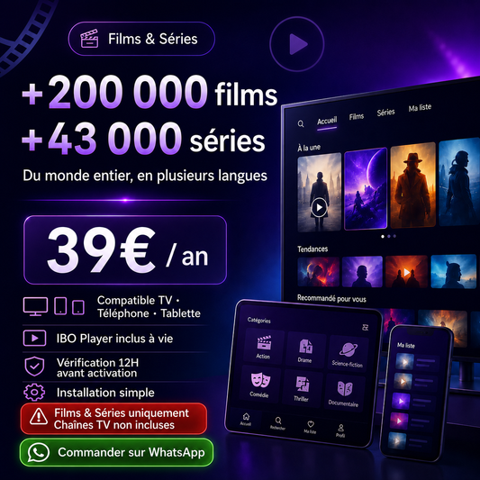Profitez de plus de 200 000 films et 43 000 séries du monde entier